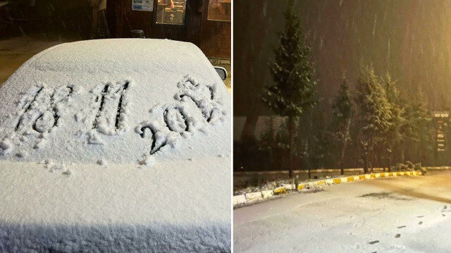 Kartepe’ye mevsimin ilk karı yağdı