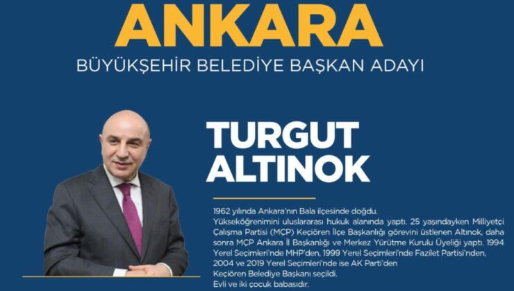 Başkan Erdoğan açıkladı: AK Parti Ankara Büyükşehir Belediye Başkan adayı Turgut Altınok oldu…